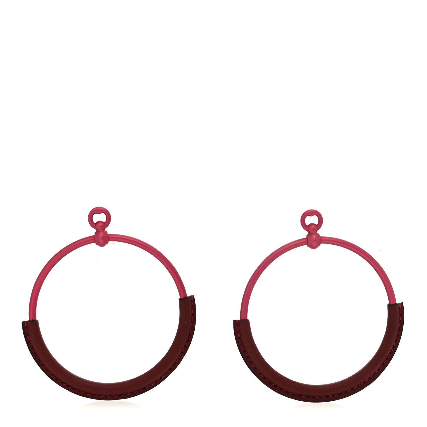 Aluminum Sunset Swift Loop Earrings GM Rose Couture Rouge H