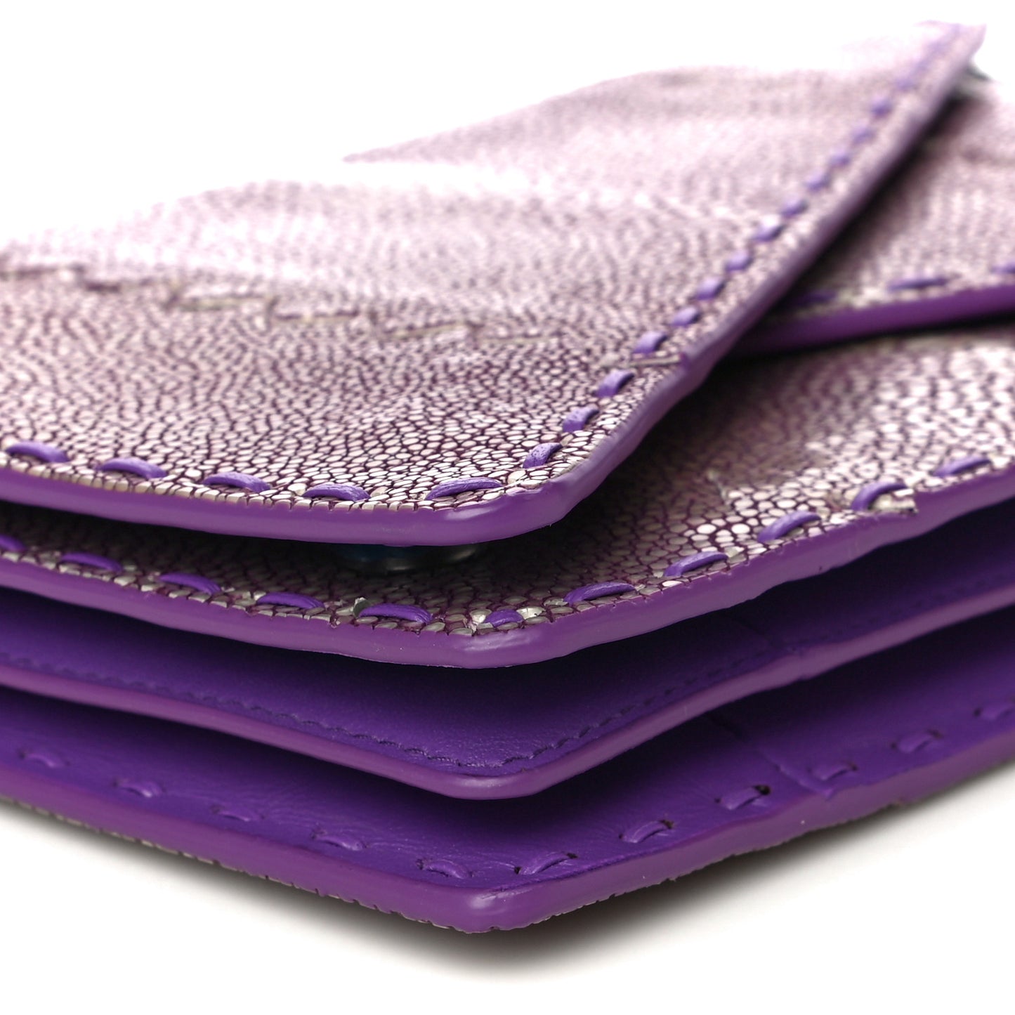 Stingray Piano Crisscross Clutch Purple