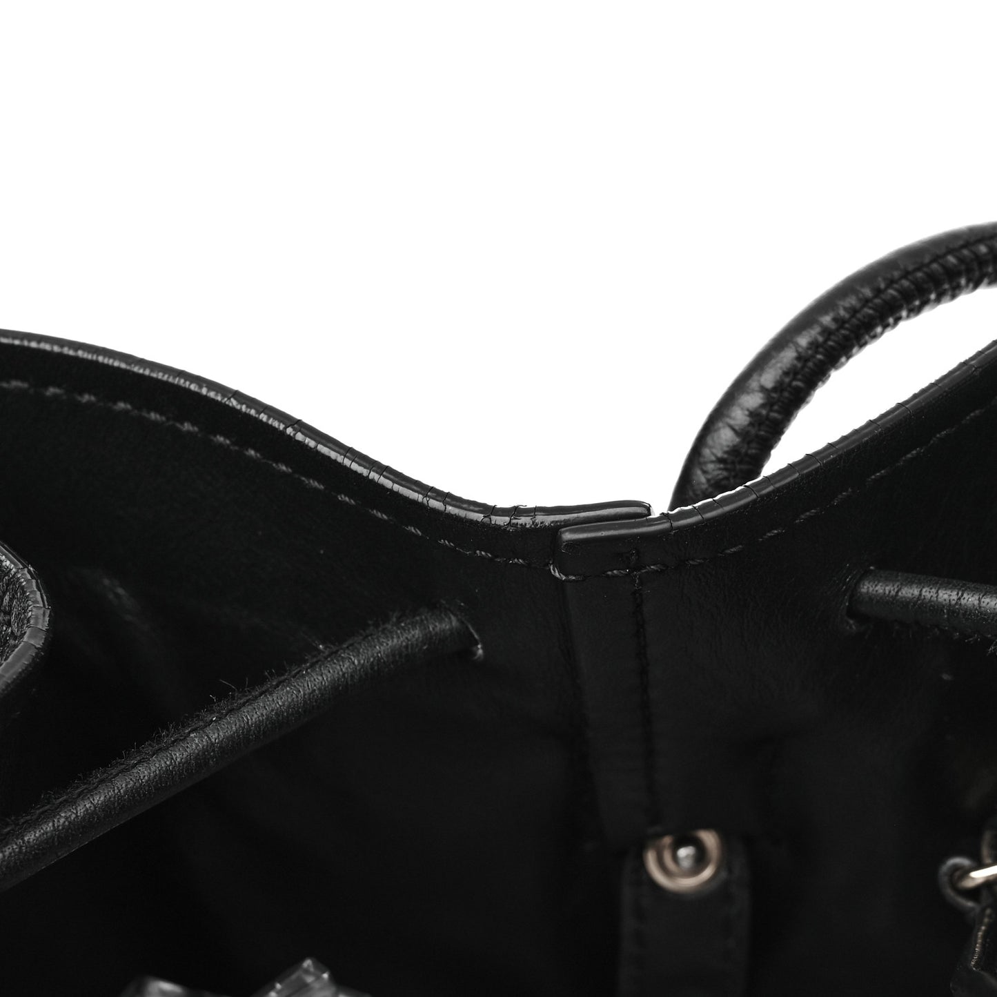 Calfskin Small Tassel Bucket Bag Black