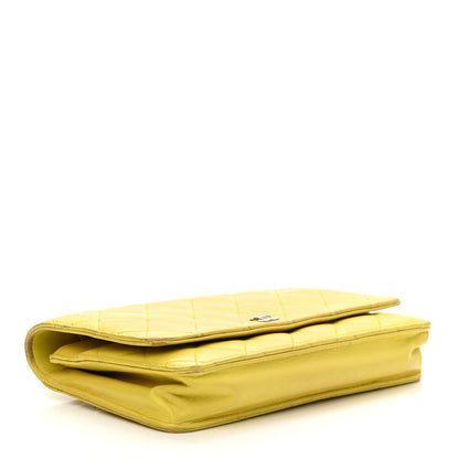 Chanel Lambskin Quilted Wallet on Chain WOC Yellow 4 of 16