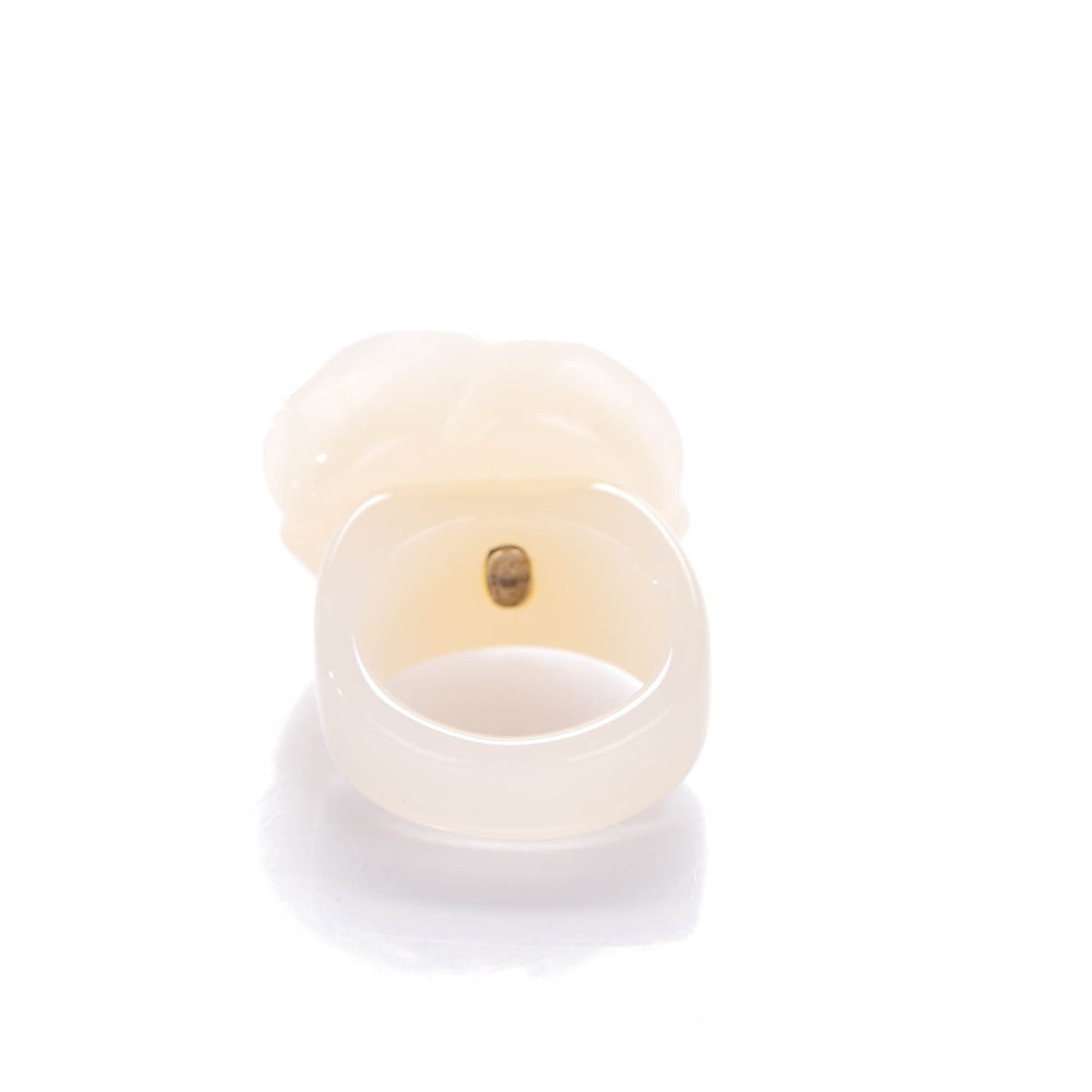 Resin CC Camellia Ring 6 Cream Gold