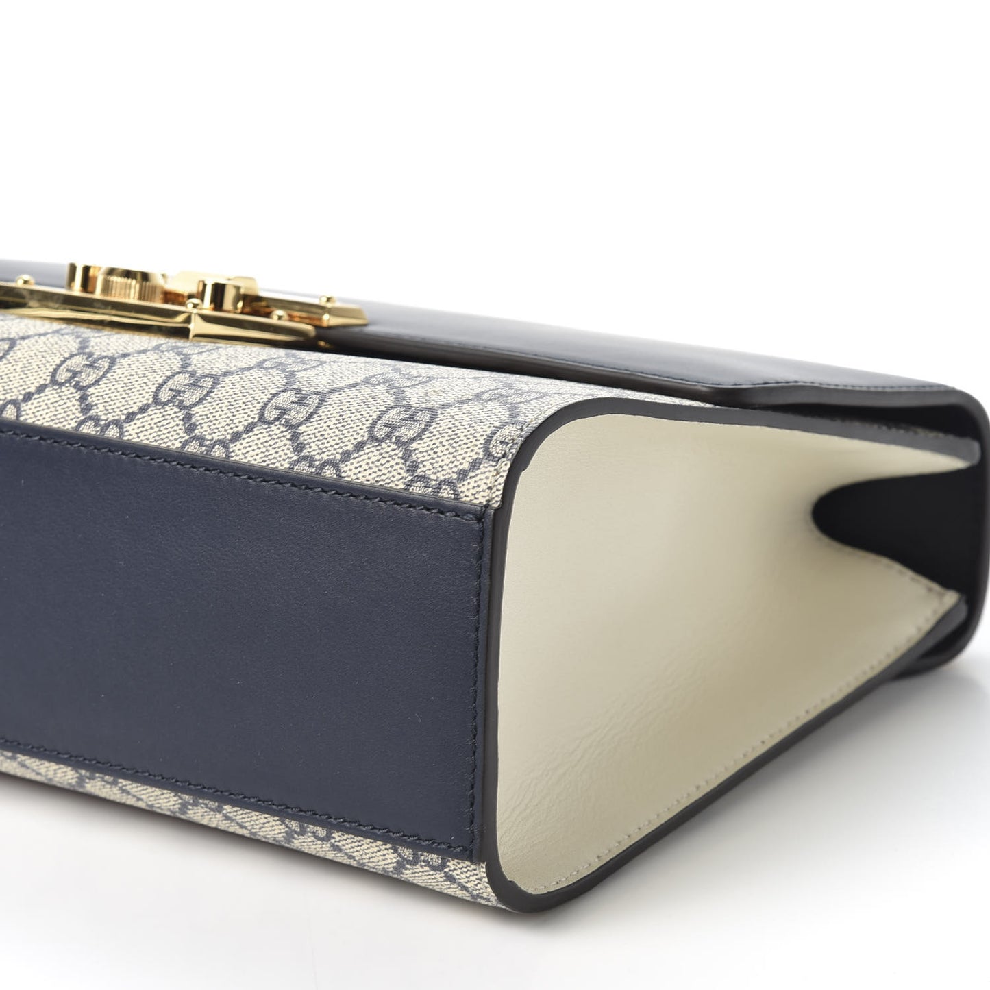 GG Supreme Monogram Calfskin Medium Padlock Shoulder Bag Beige Blue Mystic White Hibiscus Red