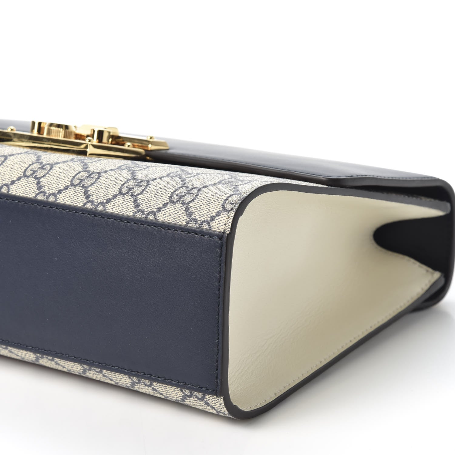 Gucci GG Supreme Monogram Calfskin Medium Padlock Shoulder Bag Beige Blue Mystic White Hibiscus Red 6 of 10