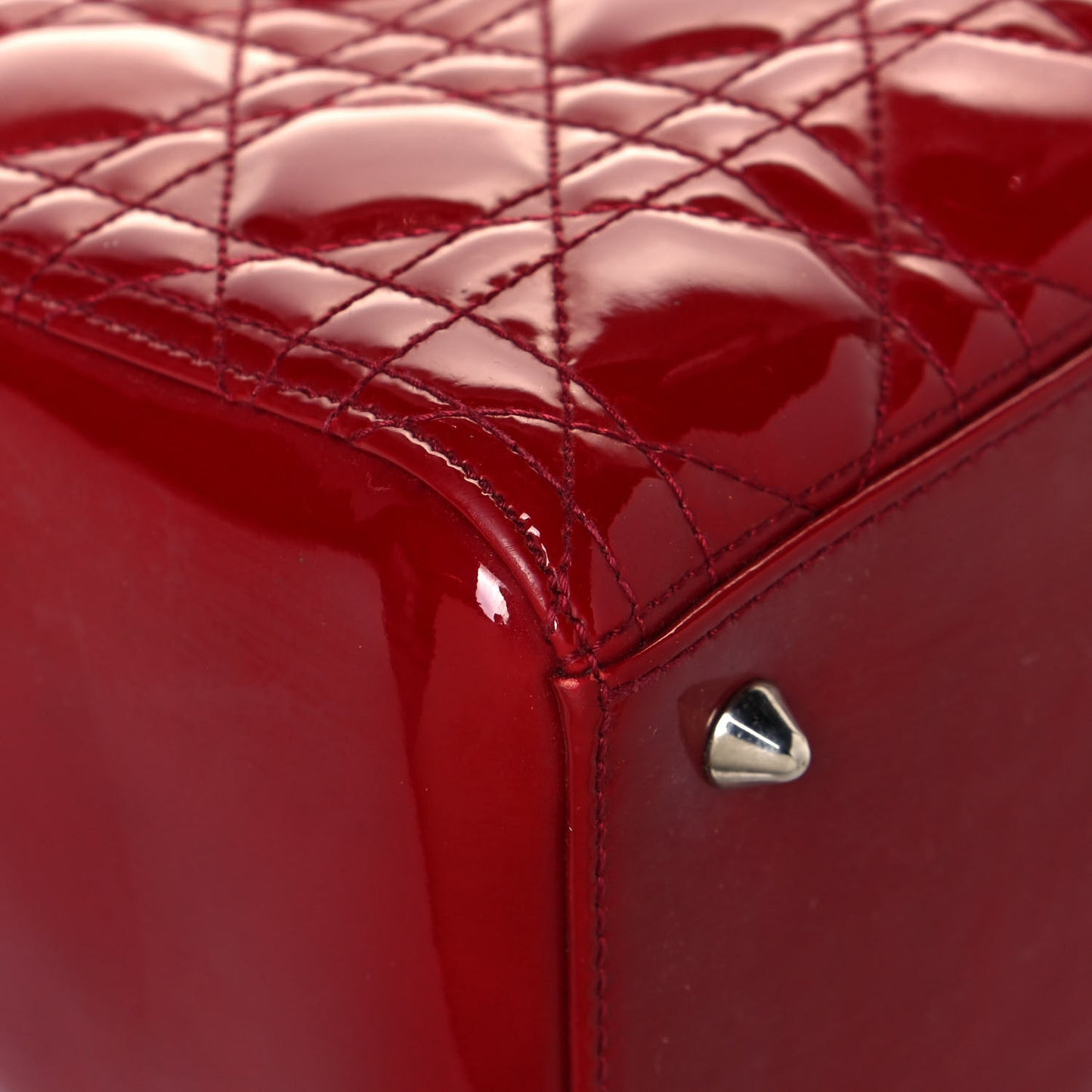 Patent Cannage Medium Lady Dior Red