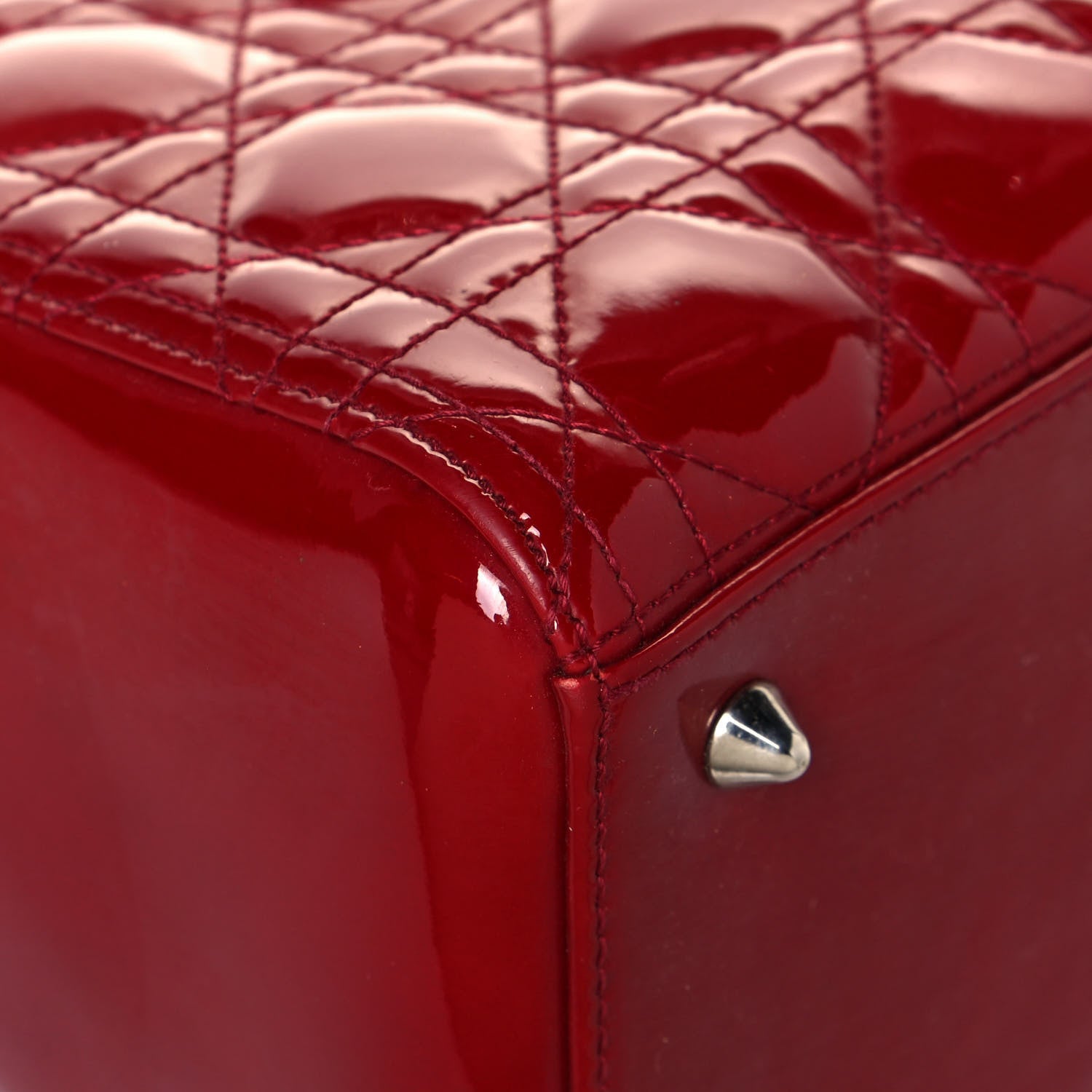 Christian Dior Patent Cannage Medium Lady Dior Red 9 of 13