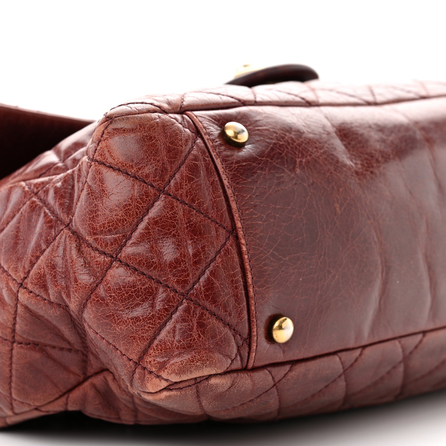 Glazed Calfskin Castle Rock Large Flap Burgundy