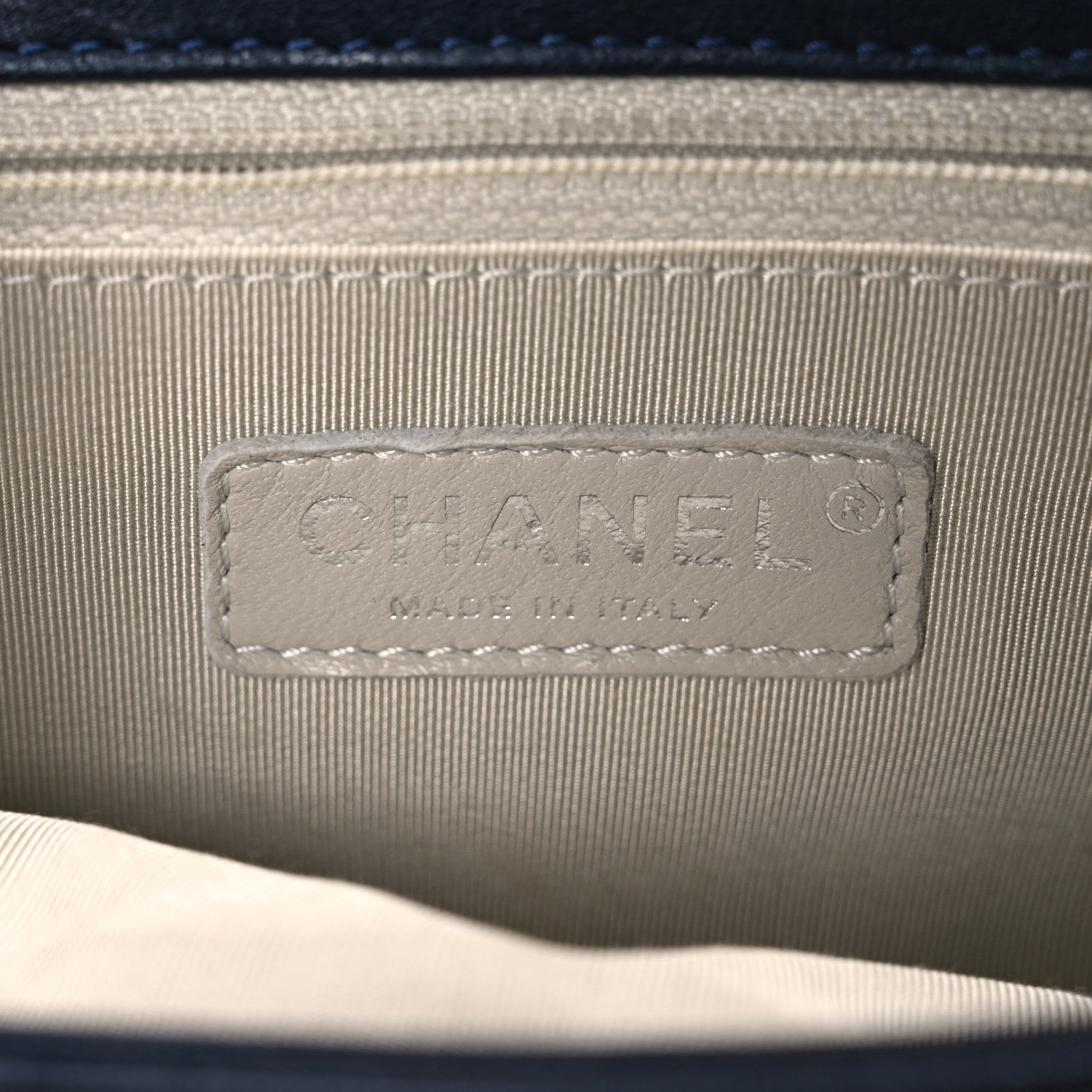 Chanel Washed Lambskin Quilted Mini Chain Around Messenger Navy Blue 6 of 10