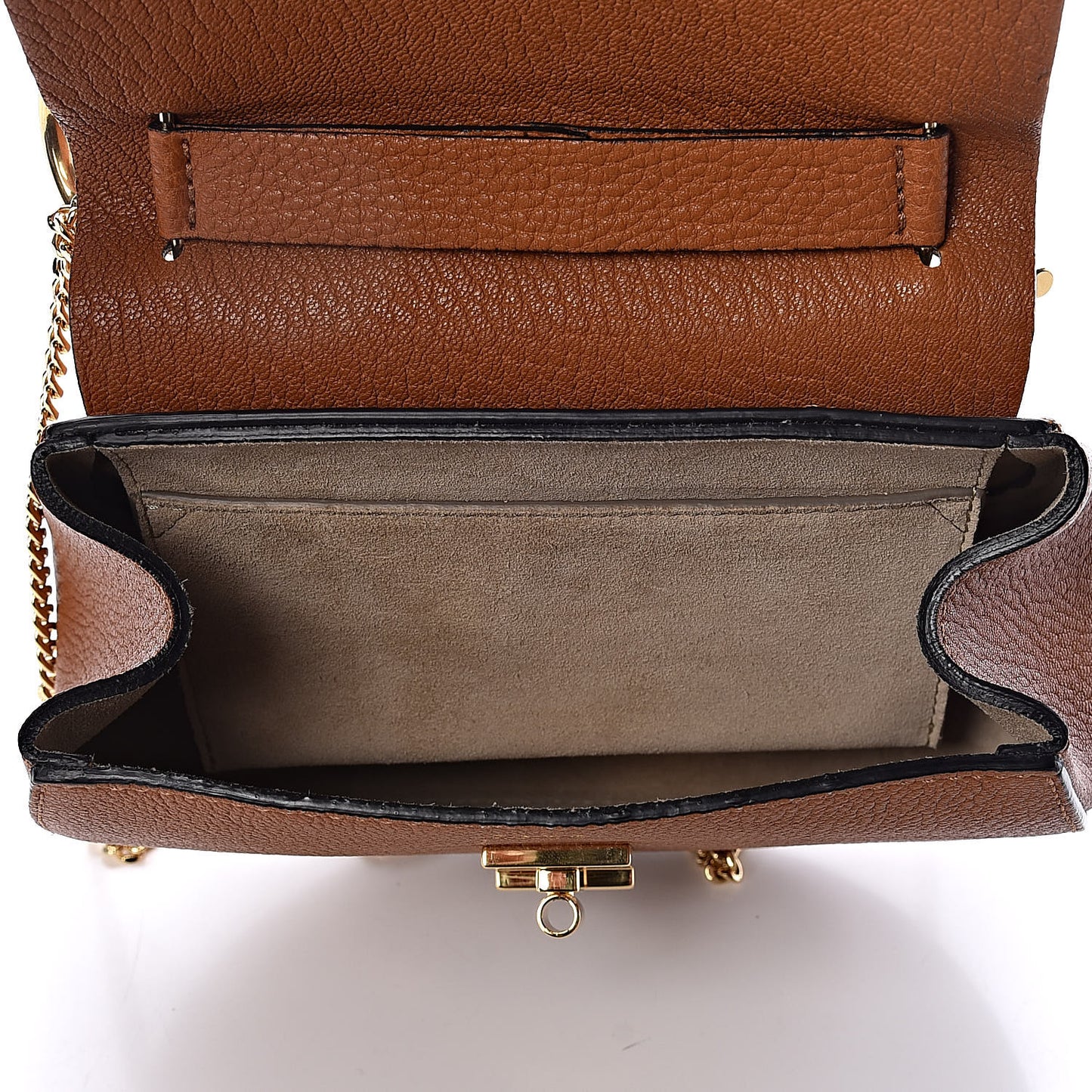 Grained Lambskin Mini Drew Shoulder Bag Caramel