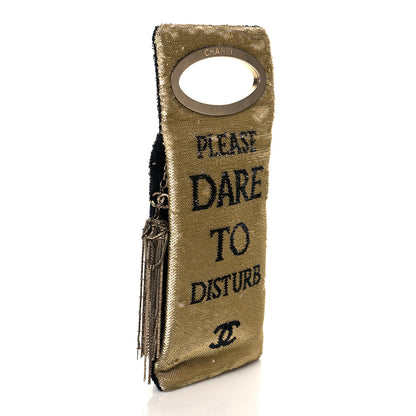 Chanel Sequin Do Not Disturb Minaudiere Clutch Black Gold 3 of 9