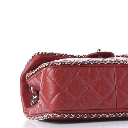 Chanel Crumpled Calfskin Medium Chain All Over Flap Red 7 of 10