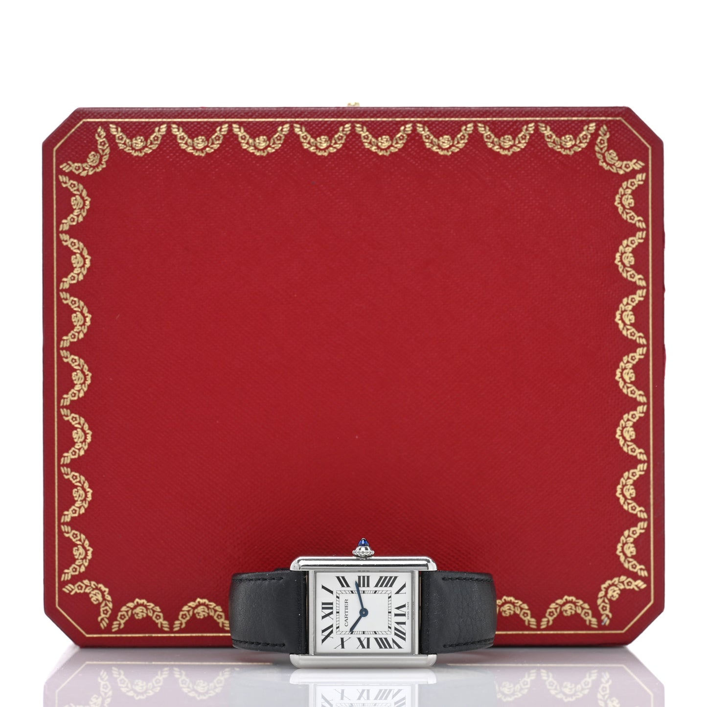 Stainless Steel Calfskin 25mm Must de Cartier Tank Quartz Watch