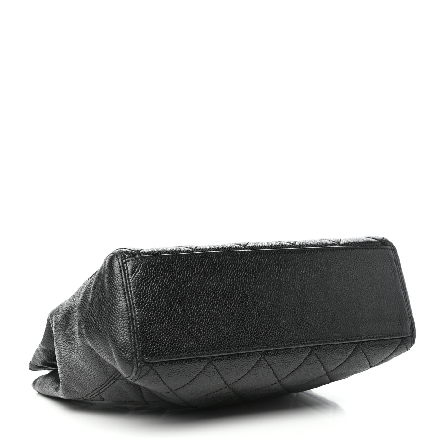Caviar Quilted Small CC Shopping Tote Black