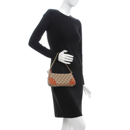 Gucci Monogram Horsebit Nail Chain Pochette Orange 2 of 7