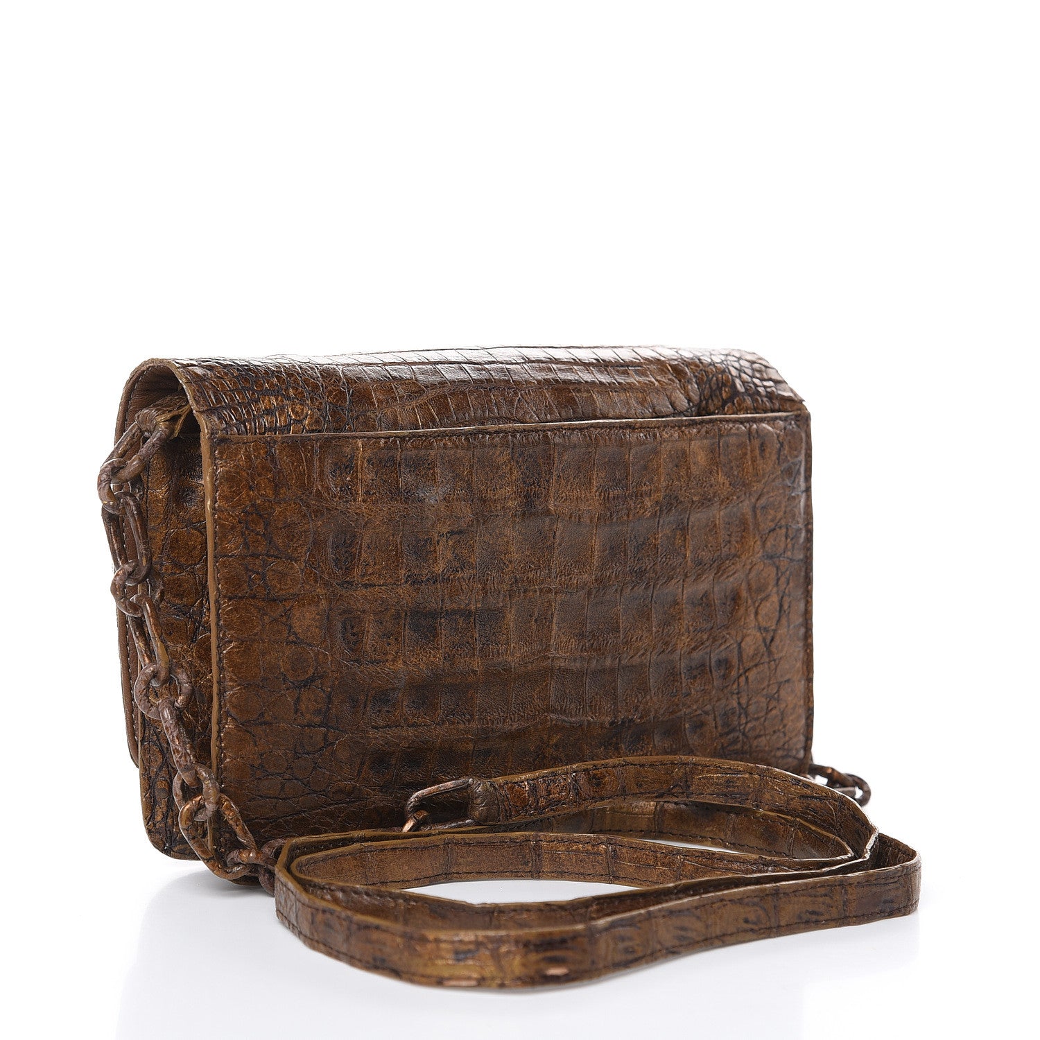 Nancy Gonzalez Crocodile Wallet On Chain Brown 3 of 10