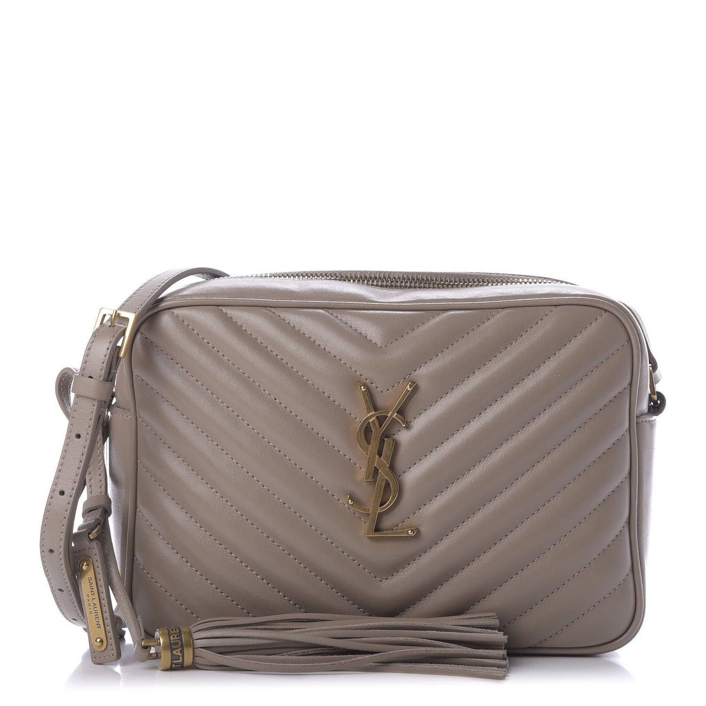 Calfskin Matelasse Monogram Lou Camera Bag Dark Latte