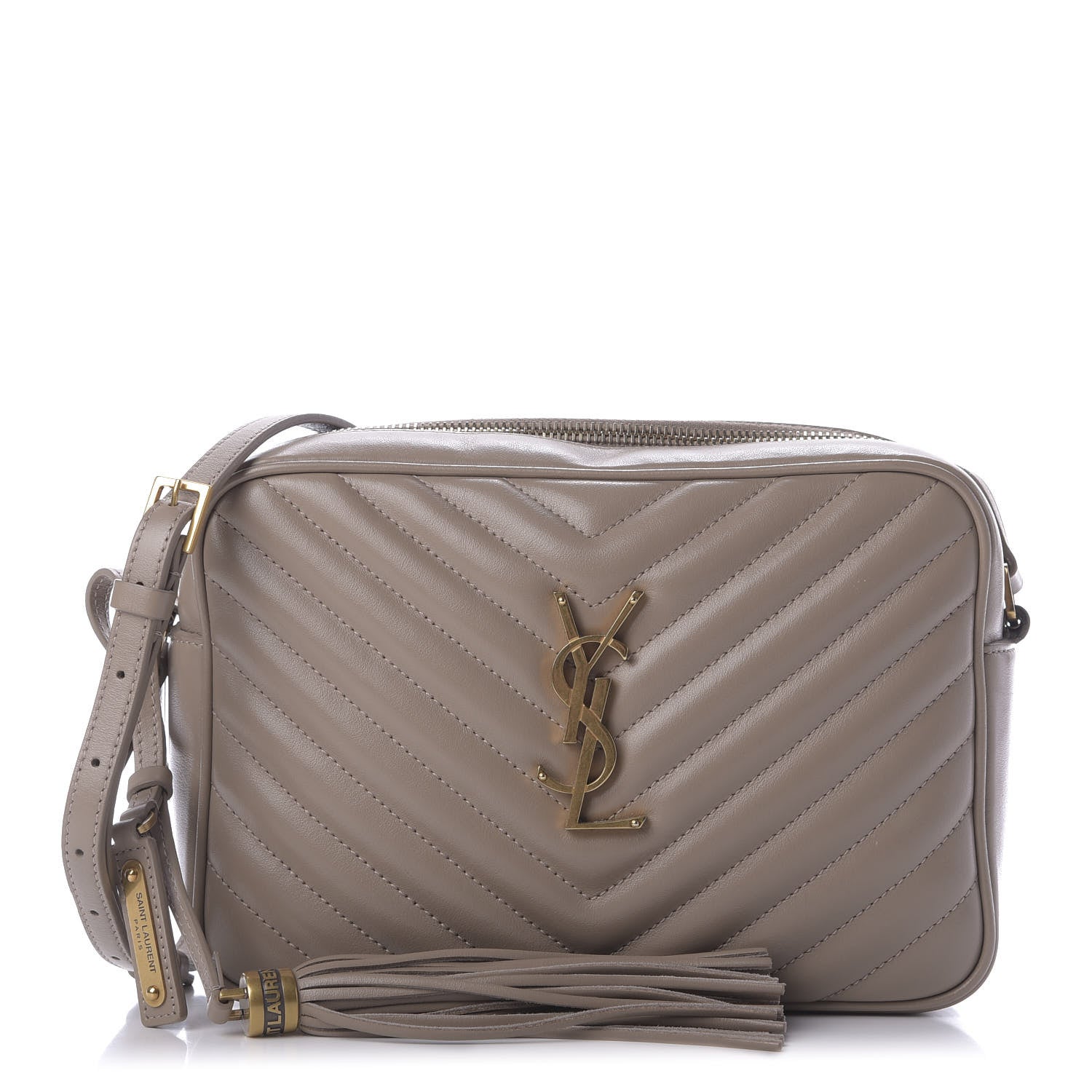 Saint Laurent Calfskin Matelasse Monogram Lou Camera Bag Dark Latte 1 of 10