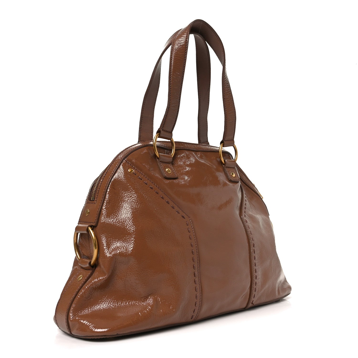 Saint Laurent Patent Large Muse Nude 2 of 10