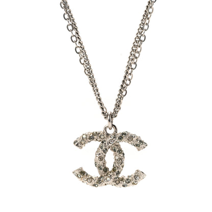 Chanel Crystal Pearl CC Multi Strand Pendant Necklace Silver 4 of 6