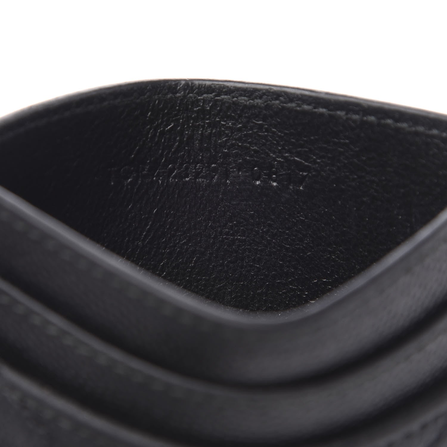 Saint Laurent Grain De Poudre Matelasse Chevron Monogram Credit Card Case Black 7 of 11