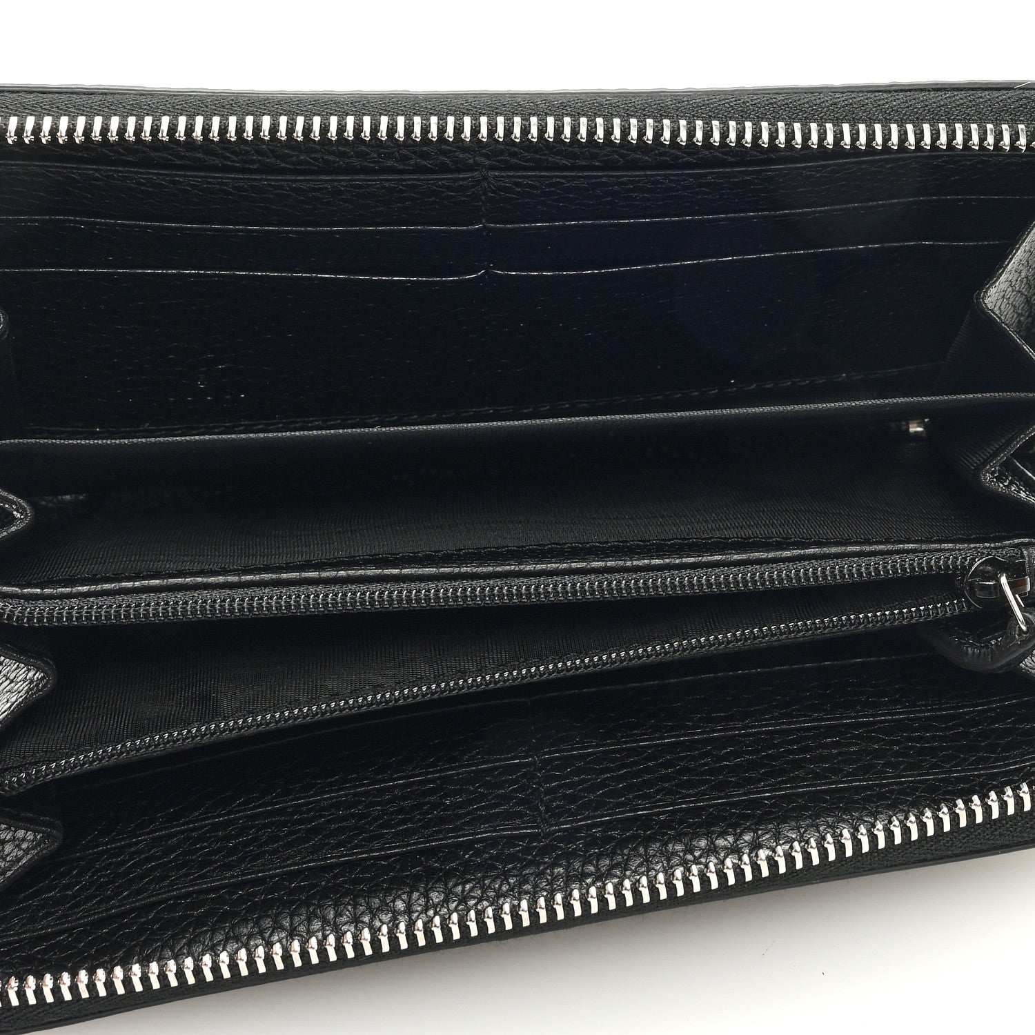 Gucci Pebbled Calfskin Dorian Zip Around Wallet Black 5 of 6