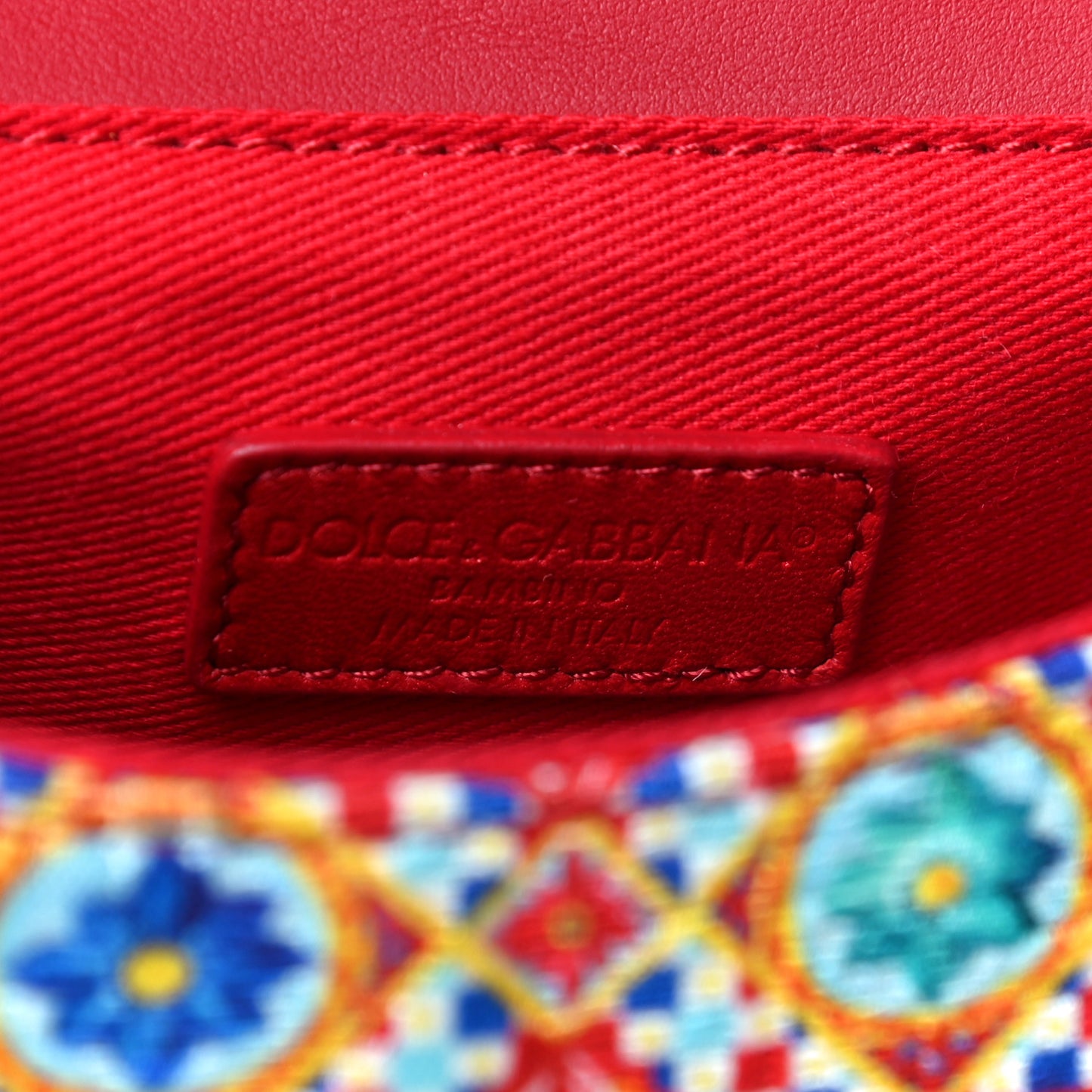 Woven Cotton Calfskin Floral Micro Sicily Satchel Red Multicolor