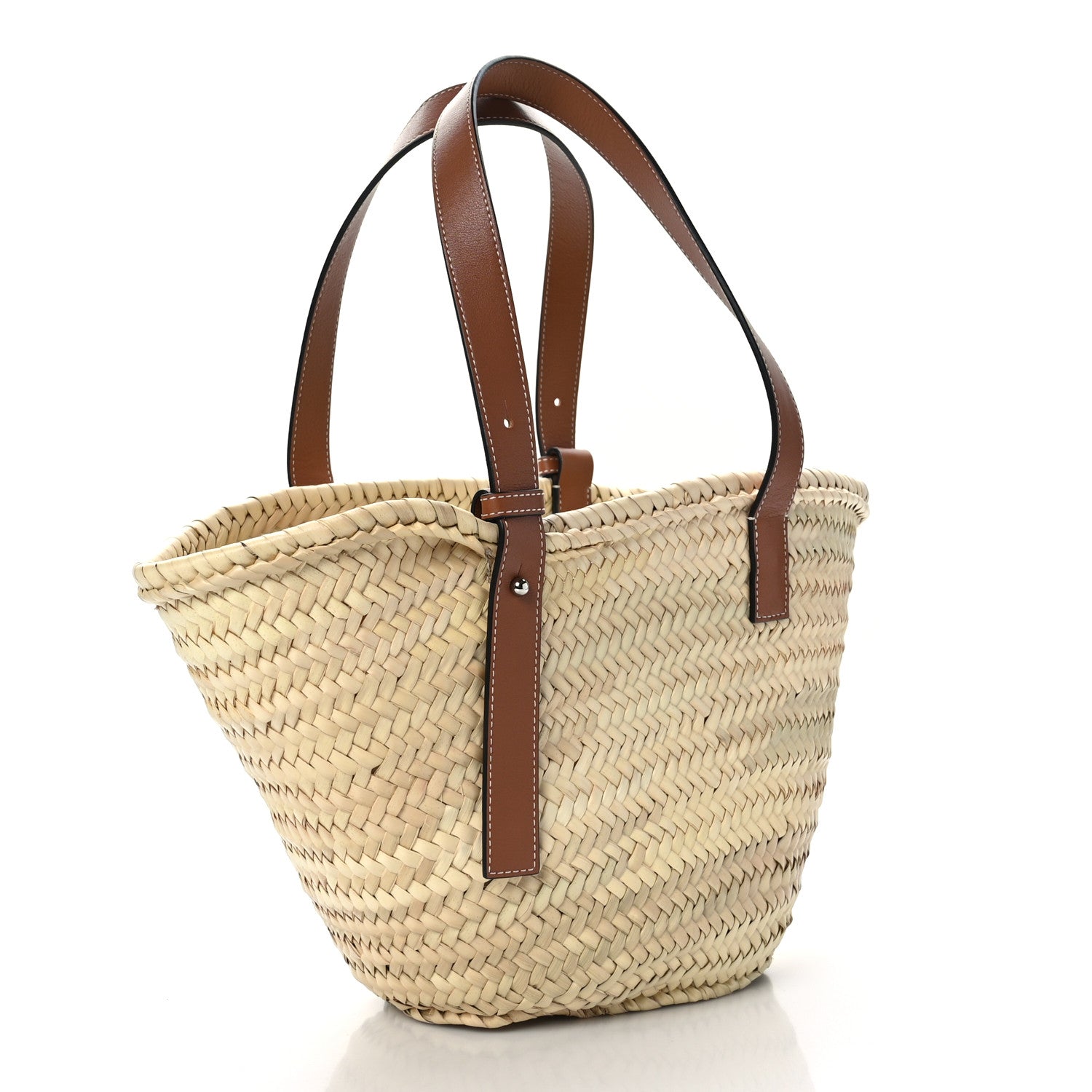 Loewe Raffia Medium Basket Tote Bag Natural Tan 3 of 8