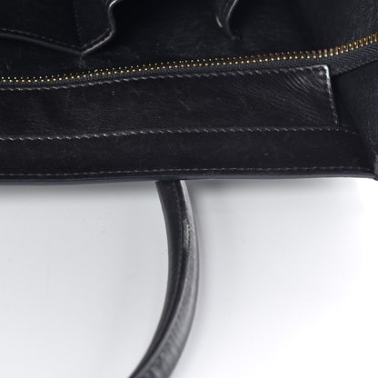 Celine Smooth Calfskin Shrunken Lambskin Mini Bi-Color Luggage Black White 13 of 31