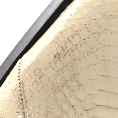 Saint Laurent Lacquered Snakeskin Ayers Finn 60 Crop Zip Boots 41 Cream 13 of 15