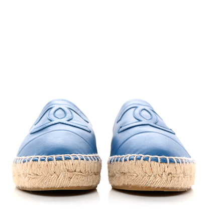 Chanel Lambskin CC Espadrilles 37 Blue 2 of 12