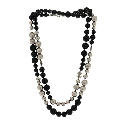 Chanel Ruthenium Pearl Beaded CC Long Necklace Black 3 of 4