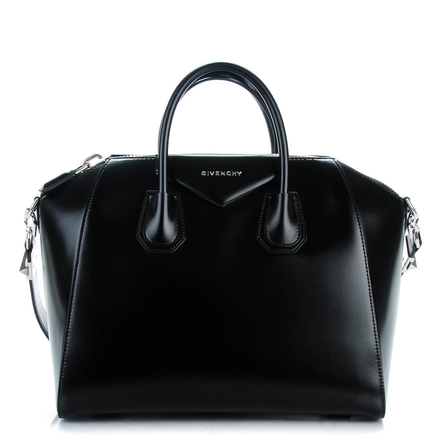 Shiny Lord Calfskin Medium Antigona Black