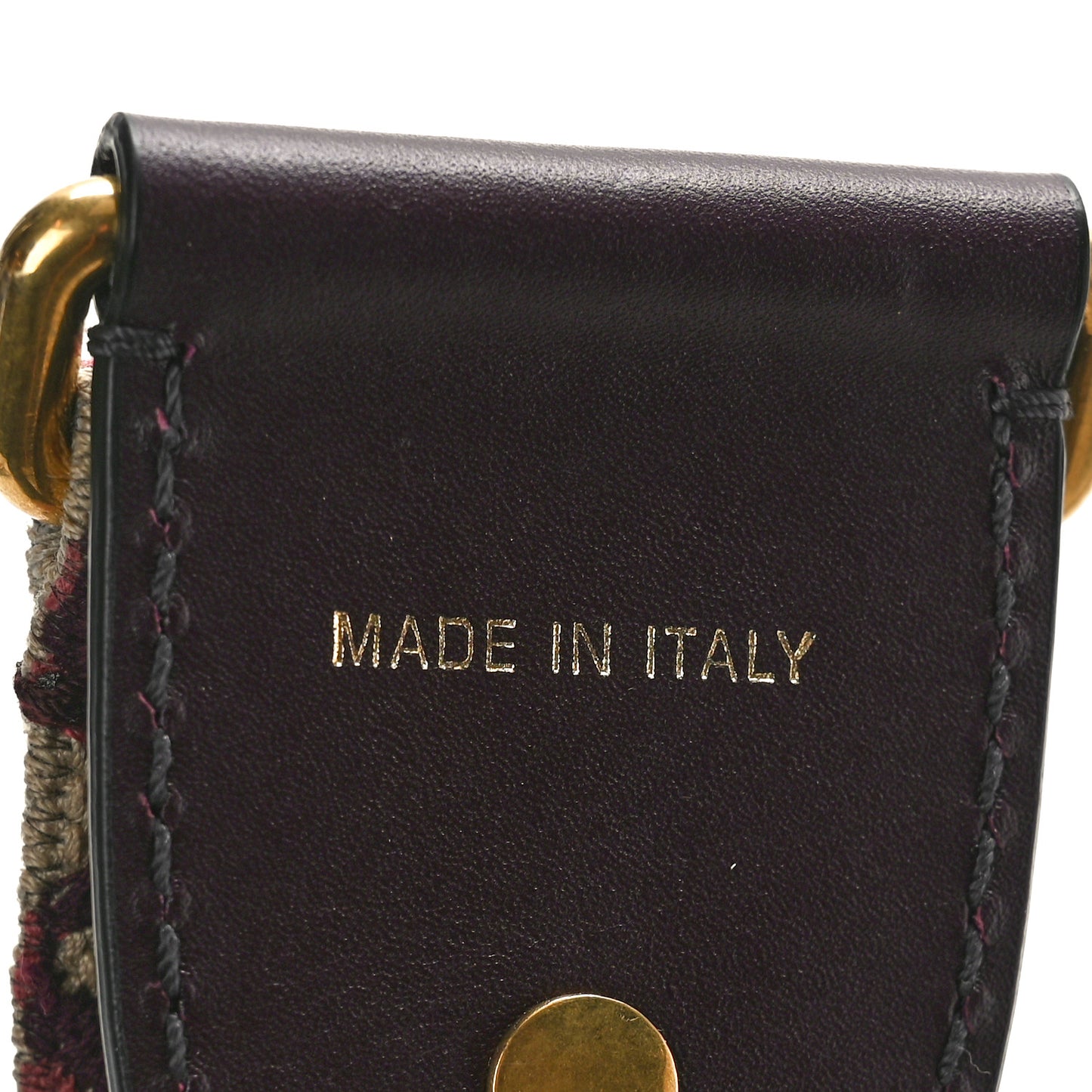 Oblique Studded Shoulder Strap Burgundy