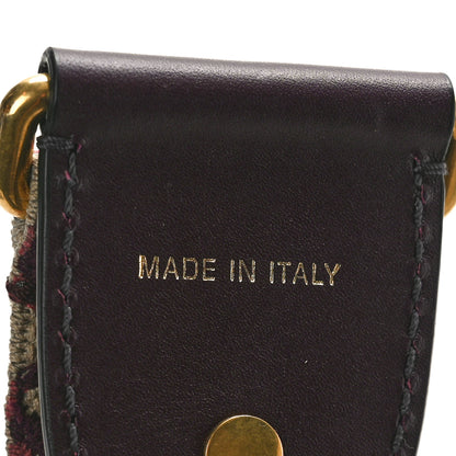 Christian Dior Oblique Studded Shoulder Strap Burgundy 4 of 5
