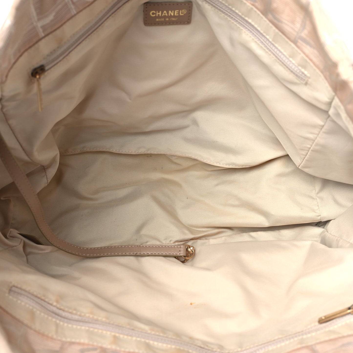 Nylon Medium Travel Tote Beige