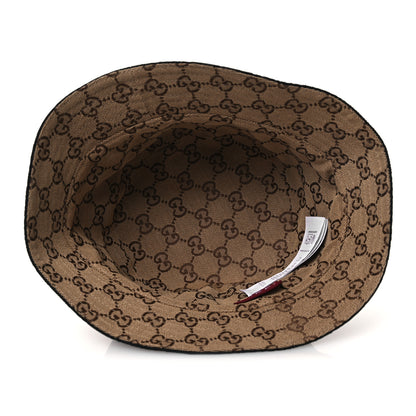 Gucci Canvas Monogram Reversible Bucket Hat L Black Beige 12 of 15