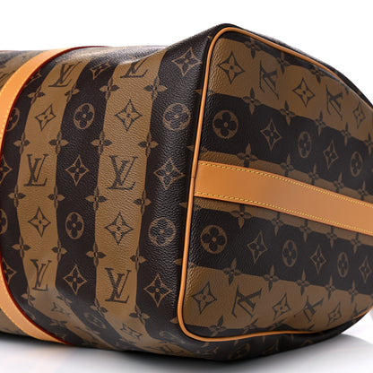 Louis Vuitton X NIGO Reverse Monogram Stripe Keepall Bandouliere 50 Brown 7 of 8
