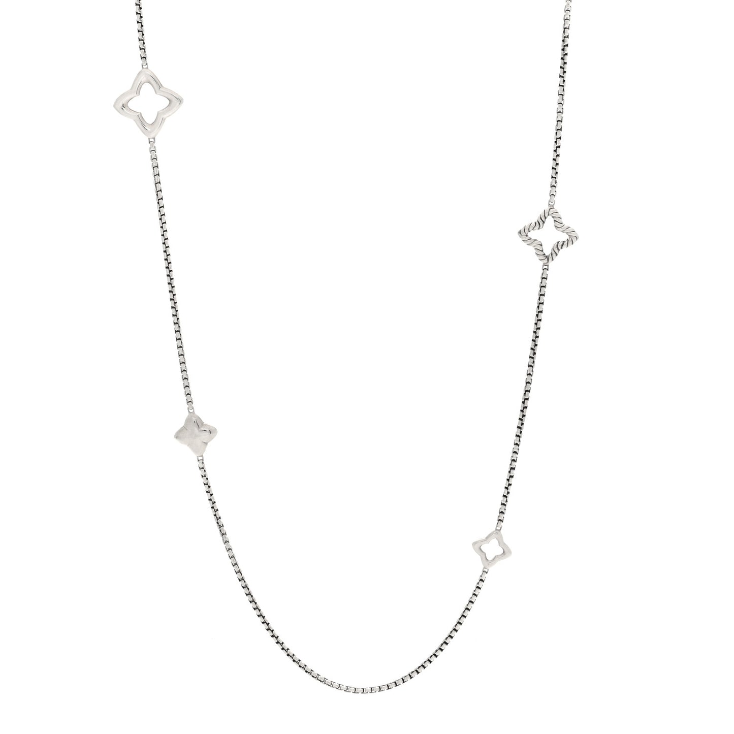 Sterling Silver 25mm Quatrefoil Chain Necklace