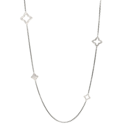 David Yurman Sterling Silver 25mm Quatrefoil Chain Necklace 1 of 4