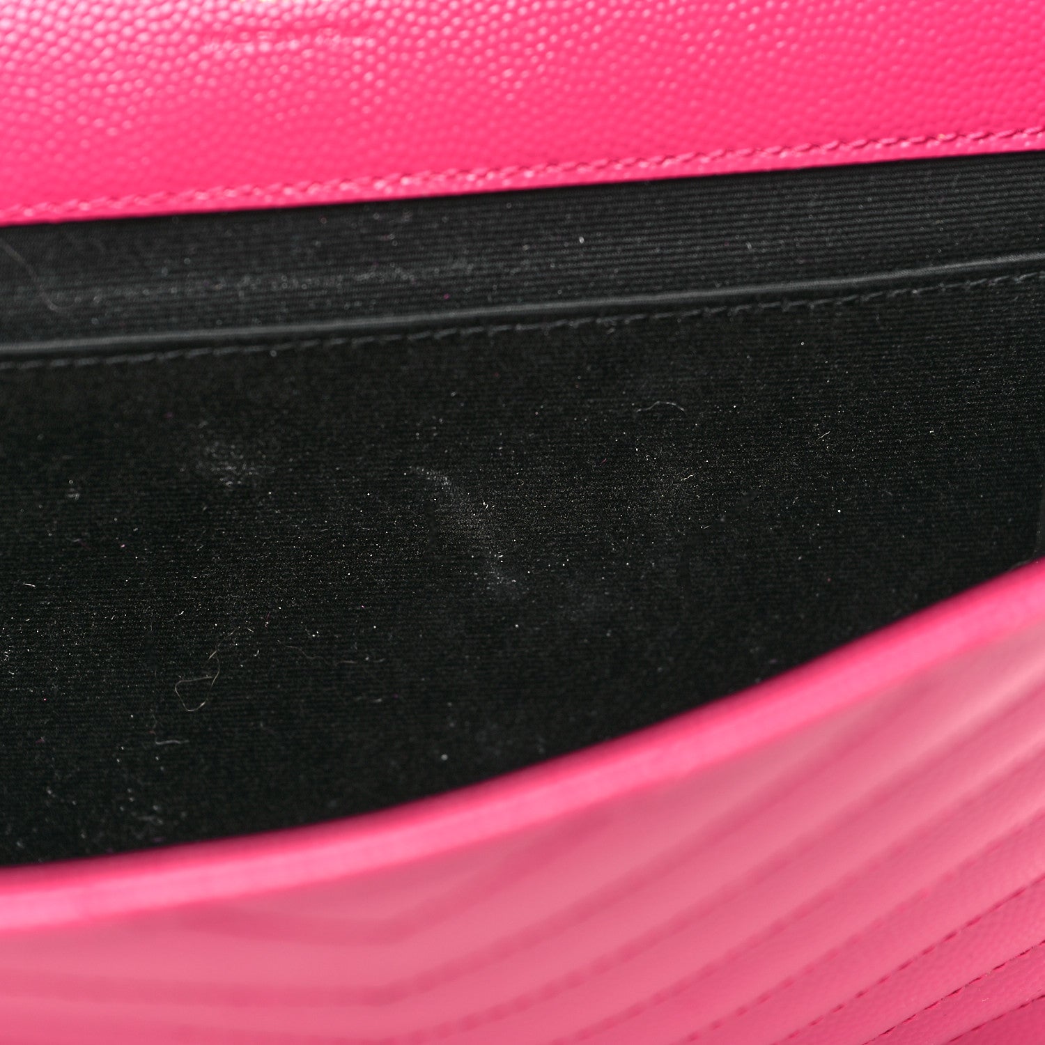Saint Laurent Grain De Poudre Matelasse Chevron Monogram Envelope Clutch Fuxia Couture 11 of 11