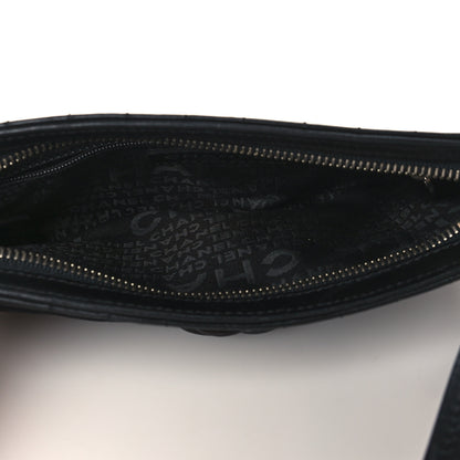 Chanel Lambskin Camellia No. 5 Chain Pouch Black 4 of 9