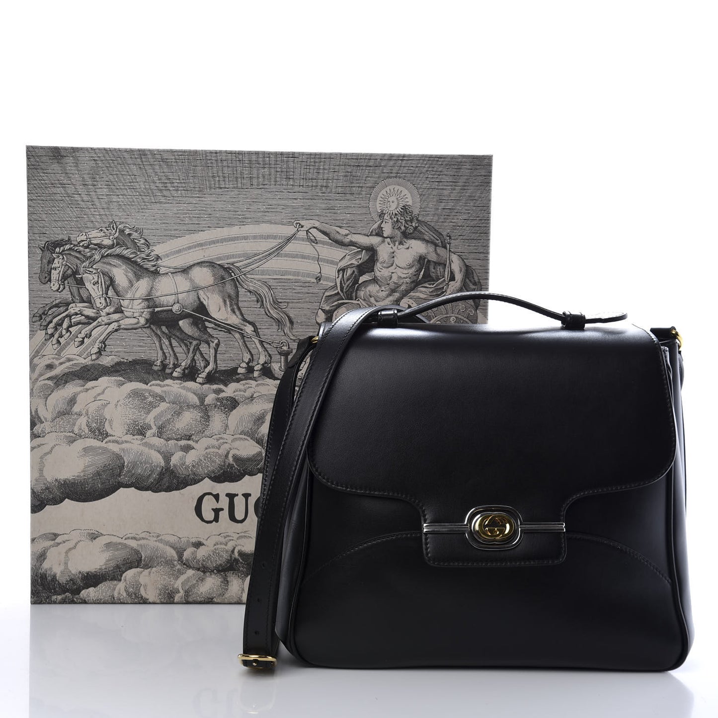 Pienza Calfskin Side Messenger Bag Black