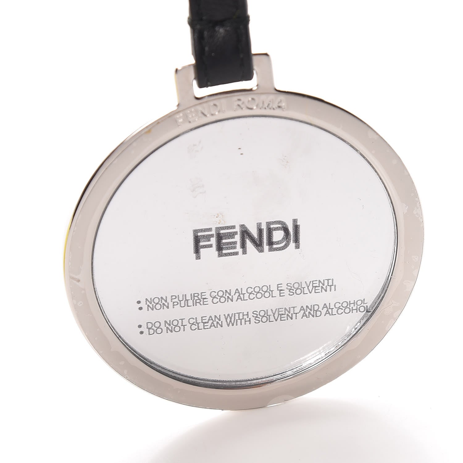 Fendi Fox Mink Fur Mirror Monster Bag Bug Charm Black Yellow 3 of 4