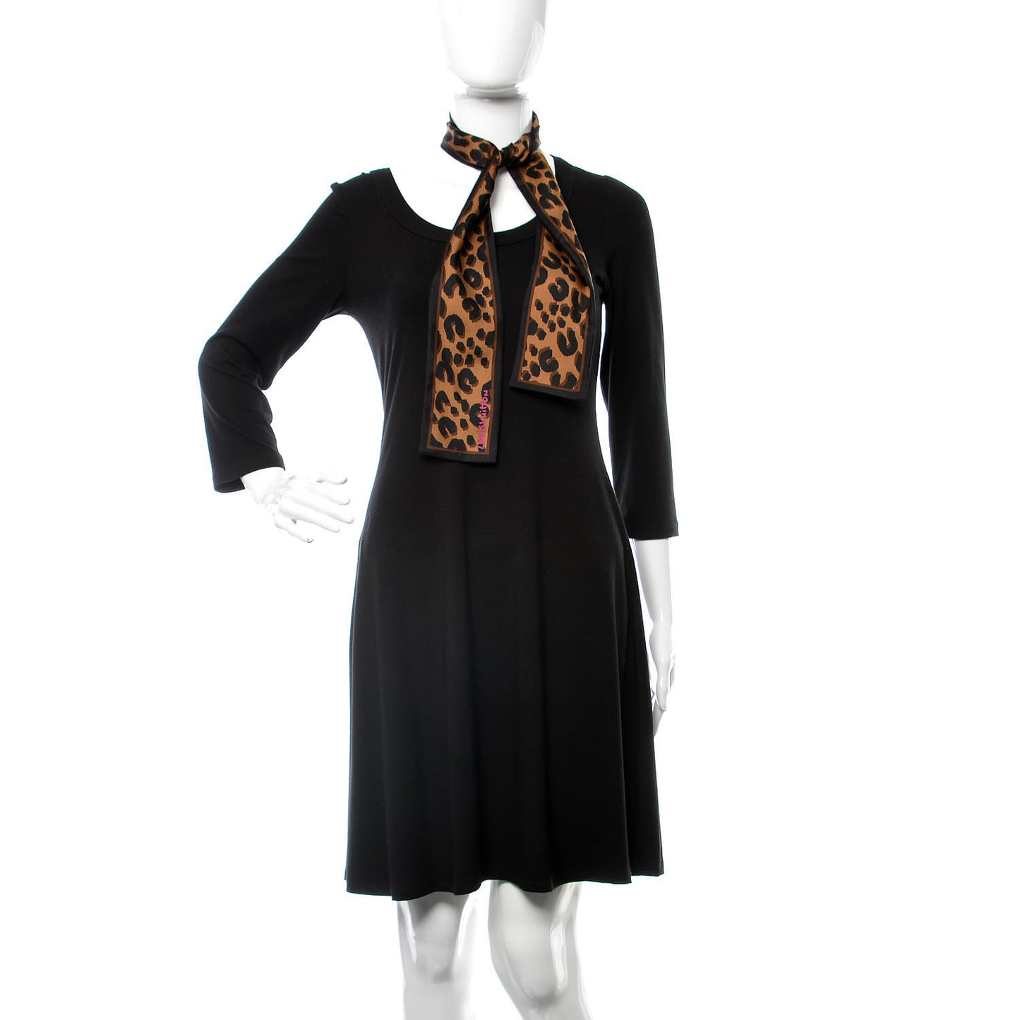 Silk Leopard Bandeau Scarf Marron