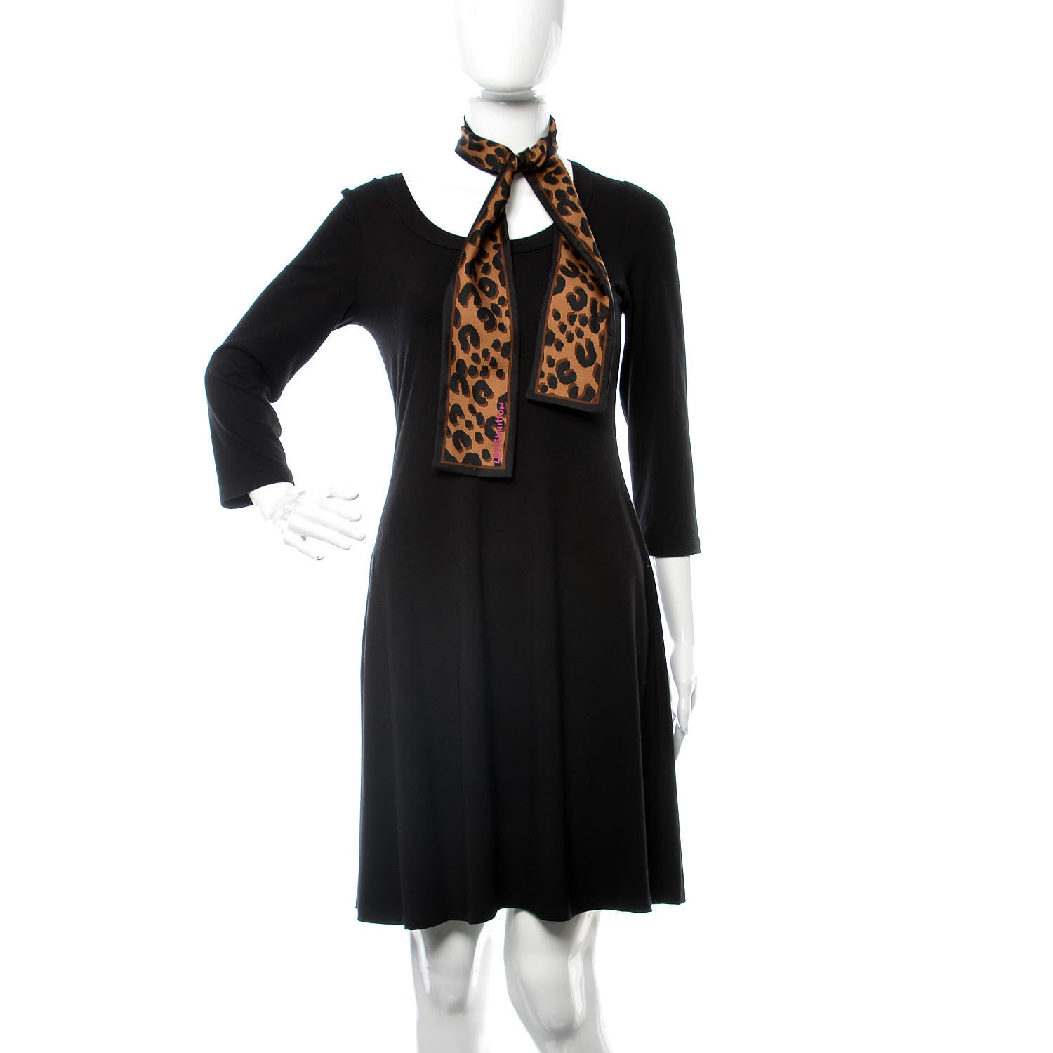Louis Vuitton Silk Leopard Bandeau Scarf Marron 2 of 4