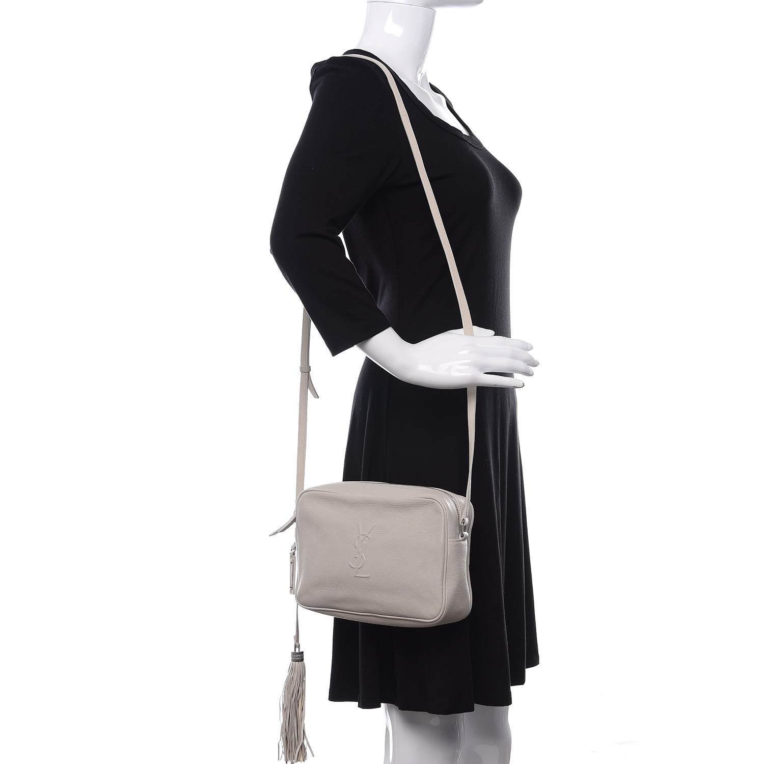 Saint Laurent Calfskin Small Lou Camera Bag Icy White 2 of 12