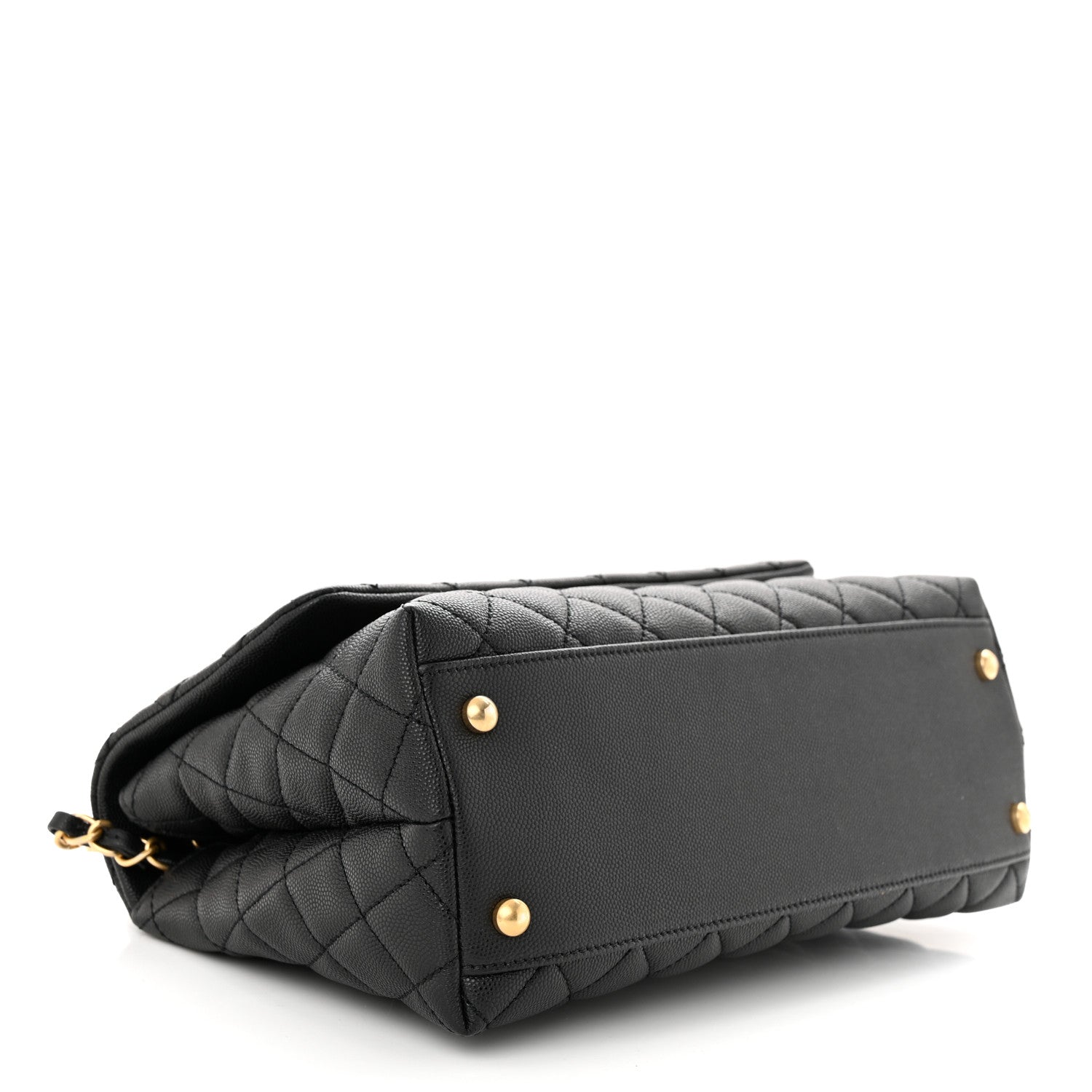 Chanel Caviar Lizard Embossed Quilted Small Coco Handle Flap Black 4 of 11