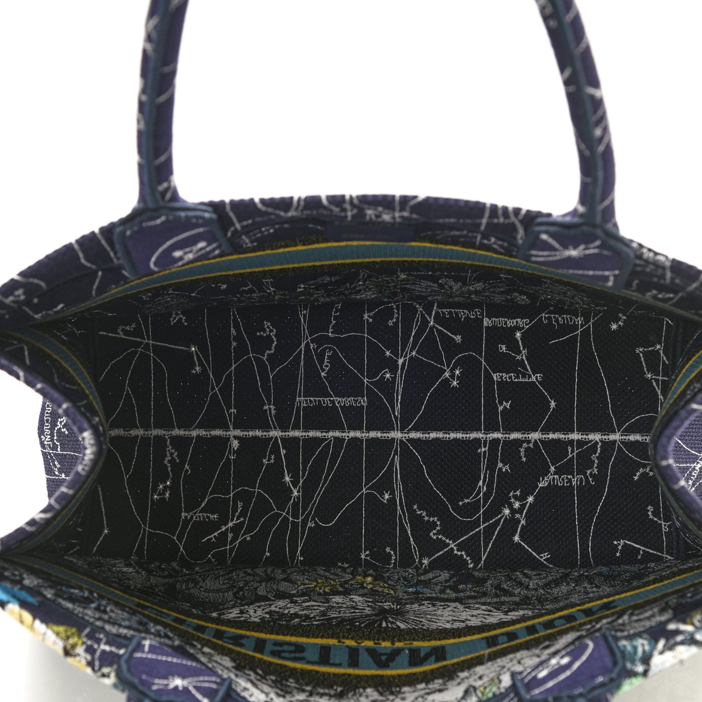 Canvas Embroidered Medium Zodiac Book Tote Blue Multicolor