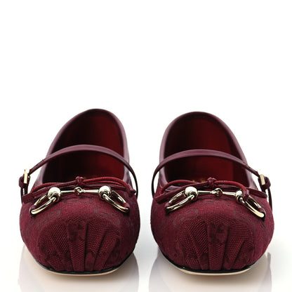 Gucci GG Monogram Horsebit Ballet Flats 36.5 Rosso Ancora 2 of 10