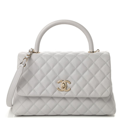 Chanel Caviar Quilted Small Coco Handle Flap Light Grey 1 of 11