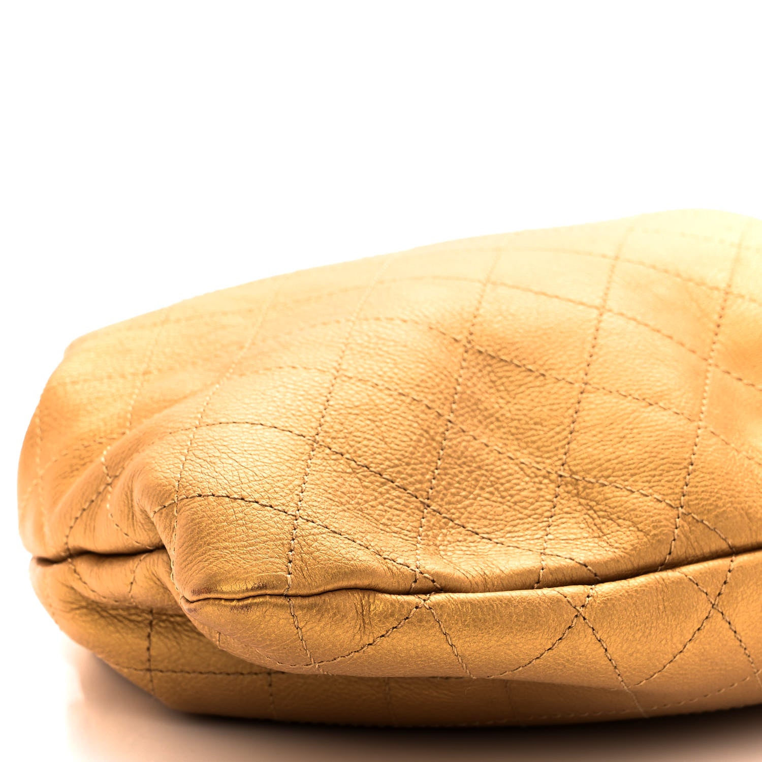 Chanel Metallic Calfskin Quilted Small Drawstring Bag Gold 9 of 10